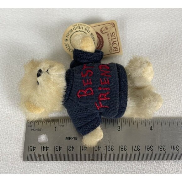 Boyds Bears Mini Teddy "Best Friends" Plush Navy Sweater Collectible 5" Vintage - Picture 6 of 8